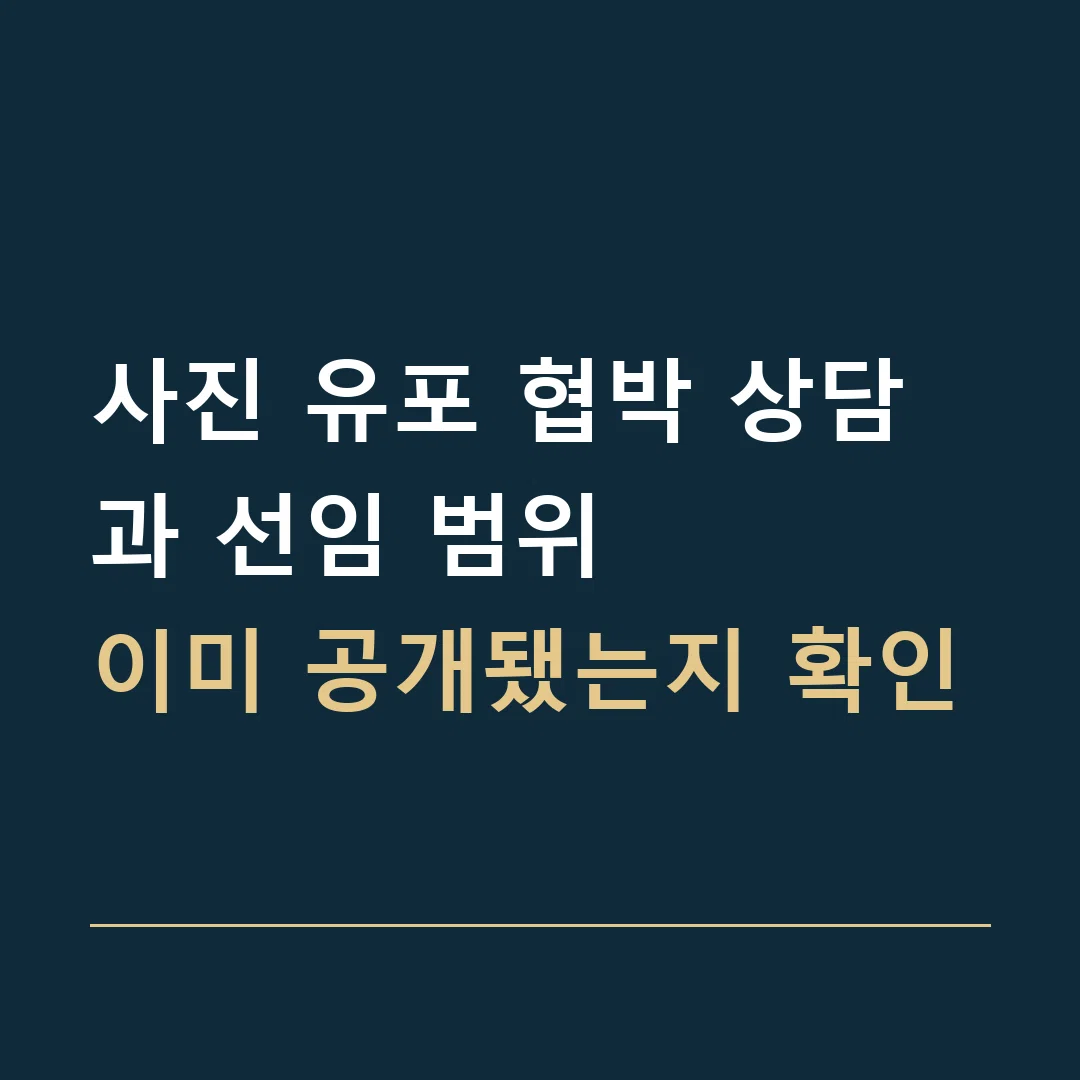사진 유포 협박 상담과 선임 범위 · 이미 공개됐는지 확인