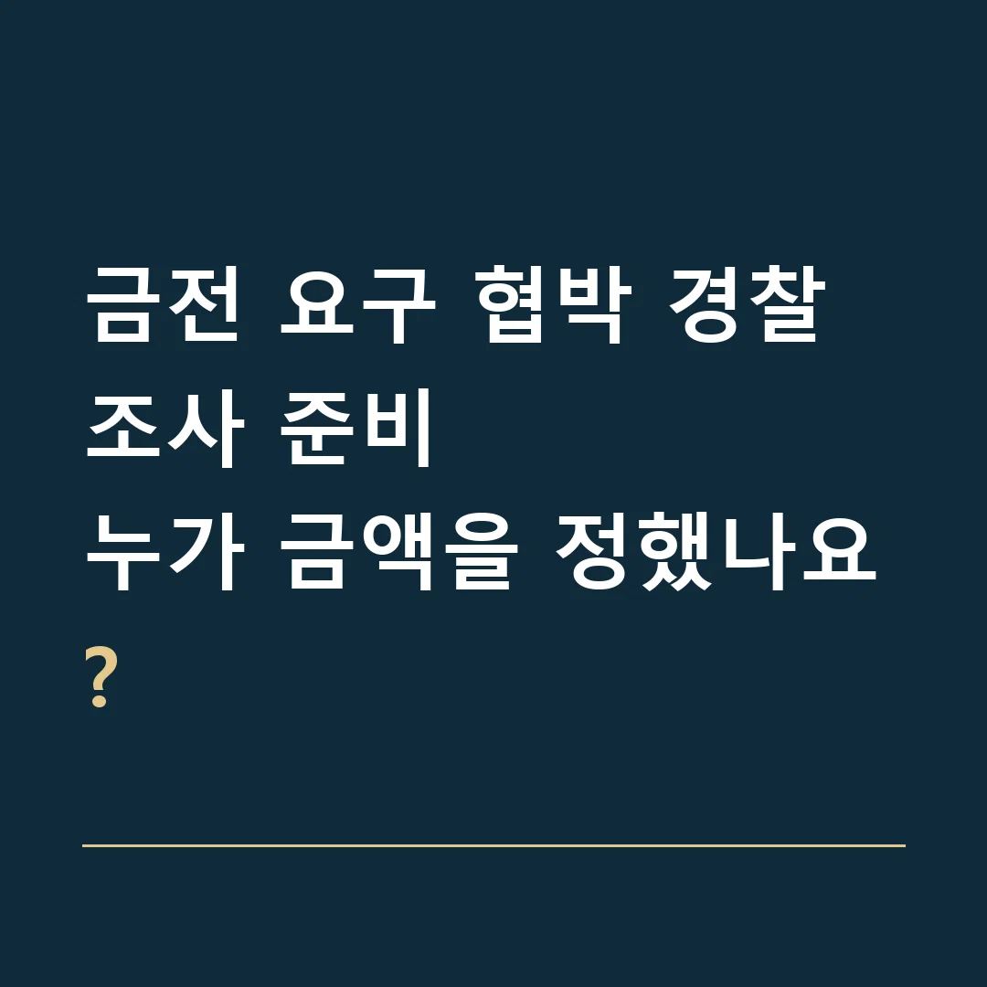 금전 요구 협박 경찰조사 준비 · 누가 금액을 정했나요?