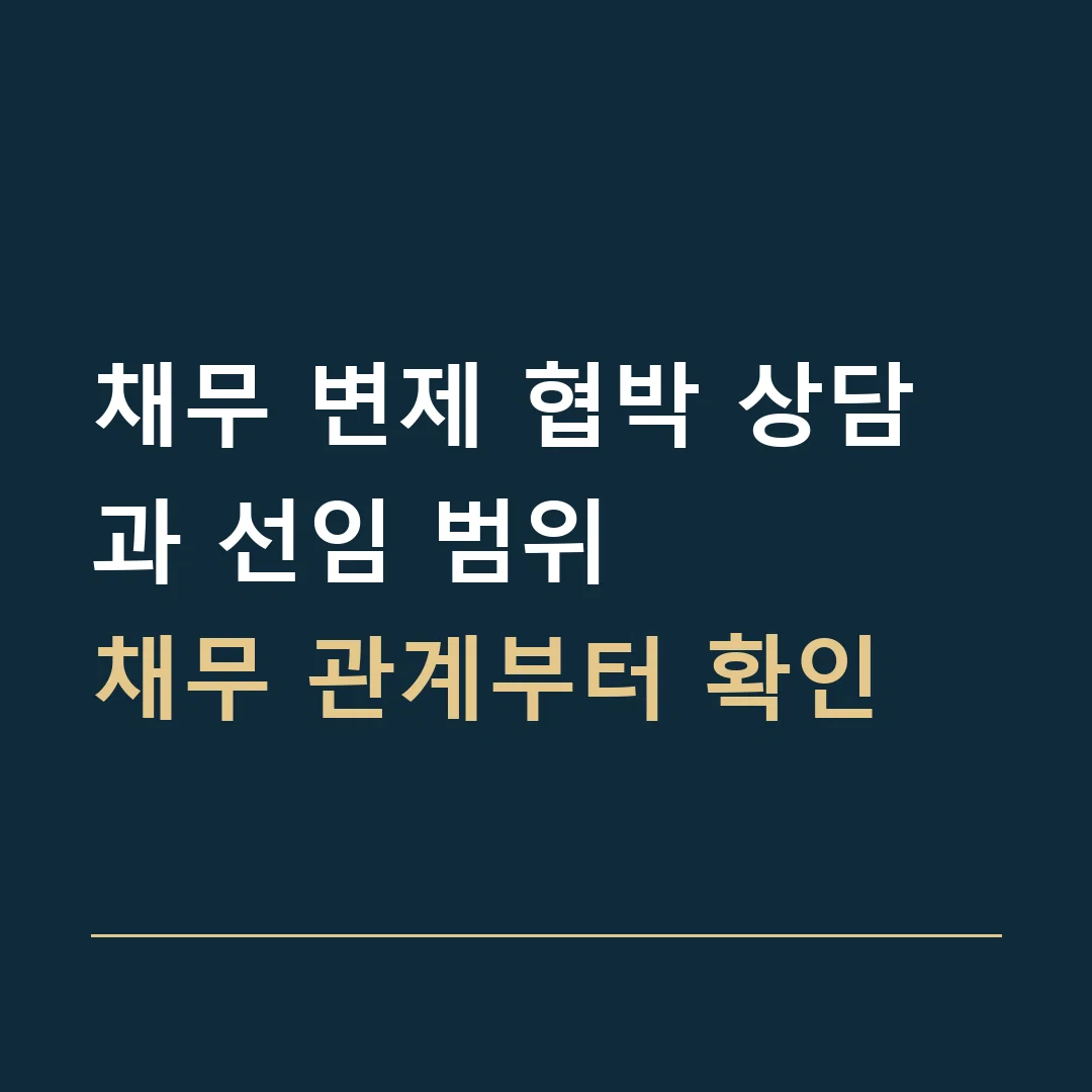채무 변제 협박 상담과 선임 범위 · 채무 관계부터 확인