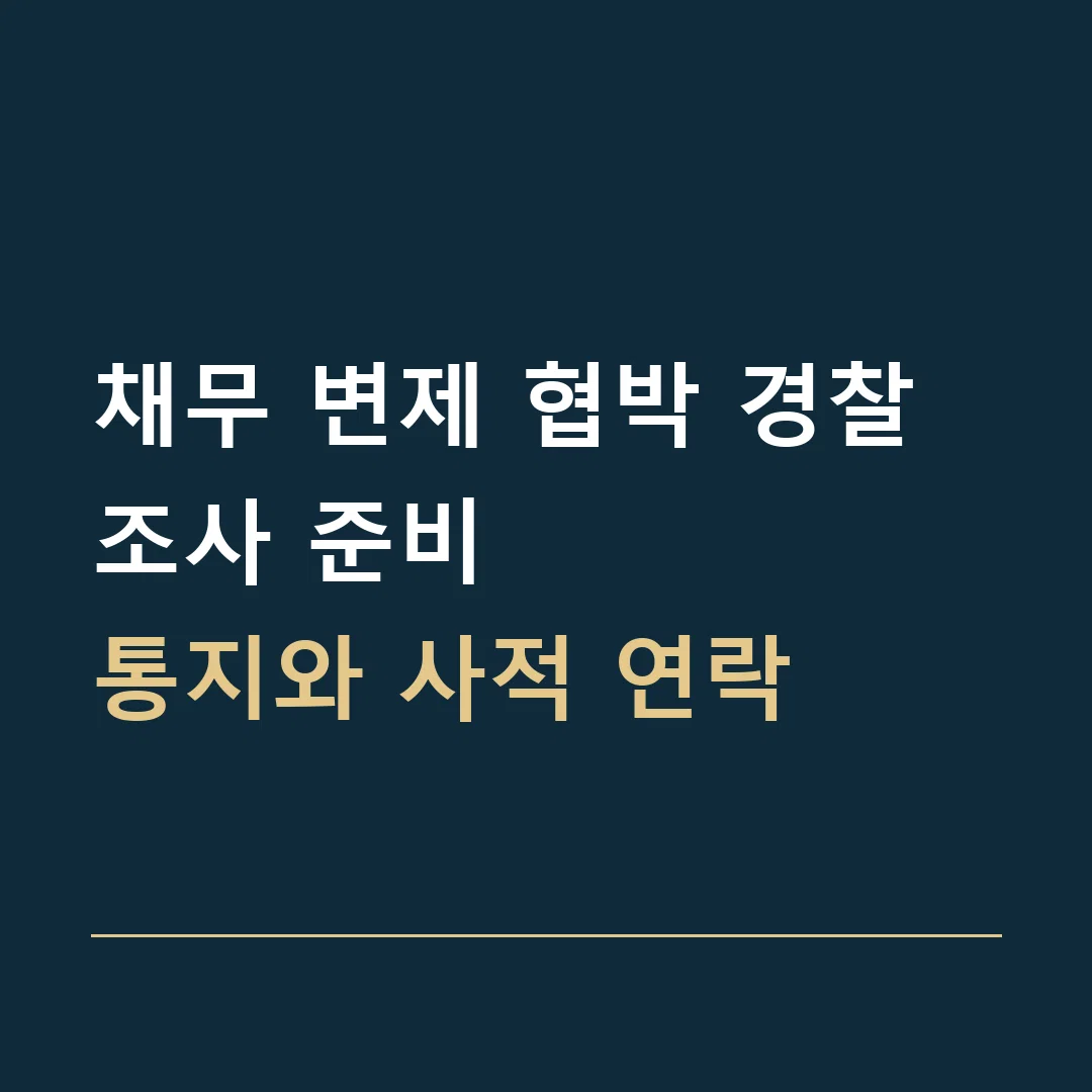 채무 변제 협박 경찰조사 준비 · 통지와 사적 연락