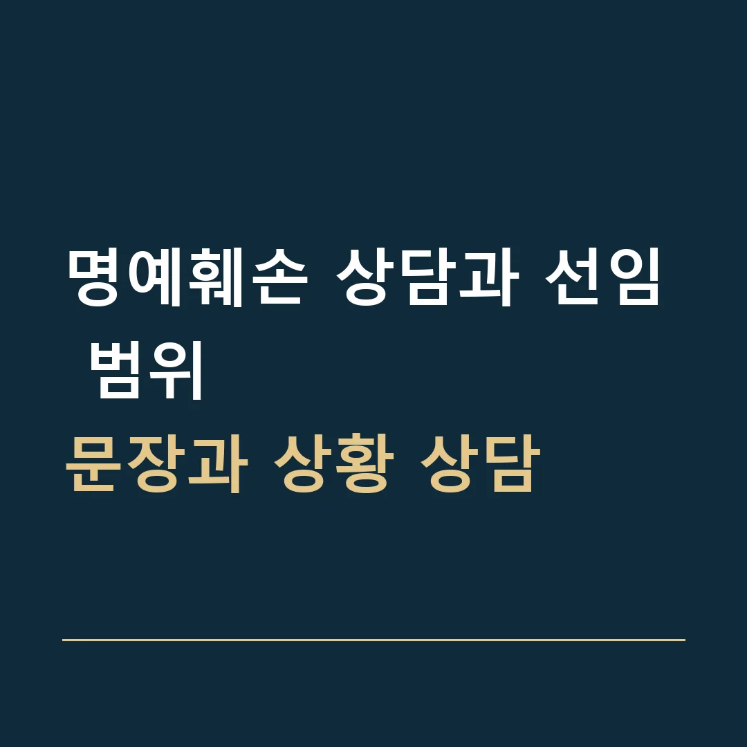 명예훼손 상담과 선임 범위 · 문장과 상황 상담