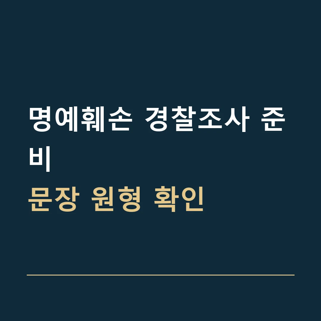 명예훼손 경찰조사 준비 · 문장 원형 확인