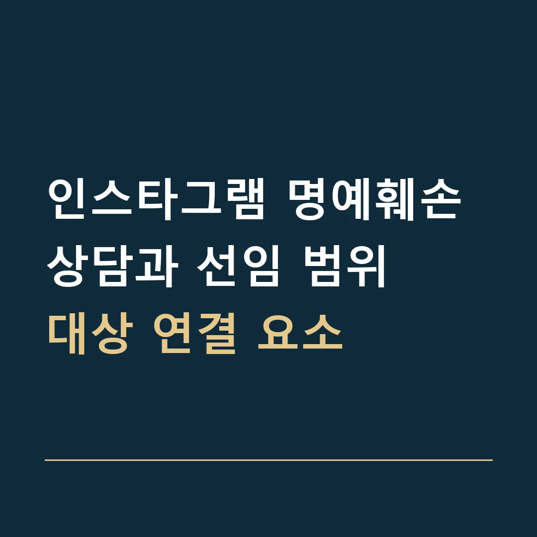 인스타그램 명예훼손 상담과 선임 범위 · 대상 연결 요소