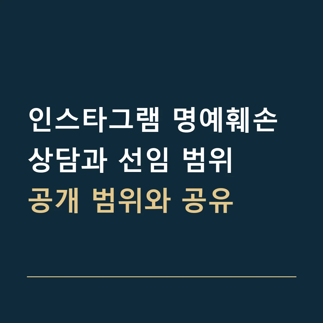 인스타그램 명예훼손 상담과 선임 범위 · 공개 범위와 공유