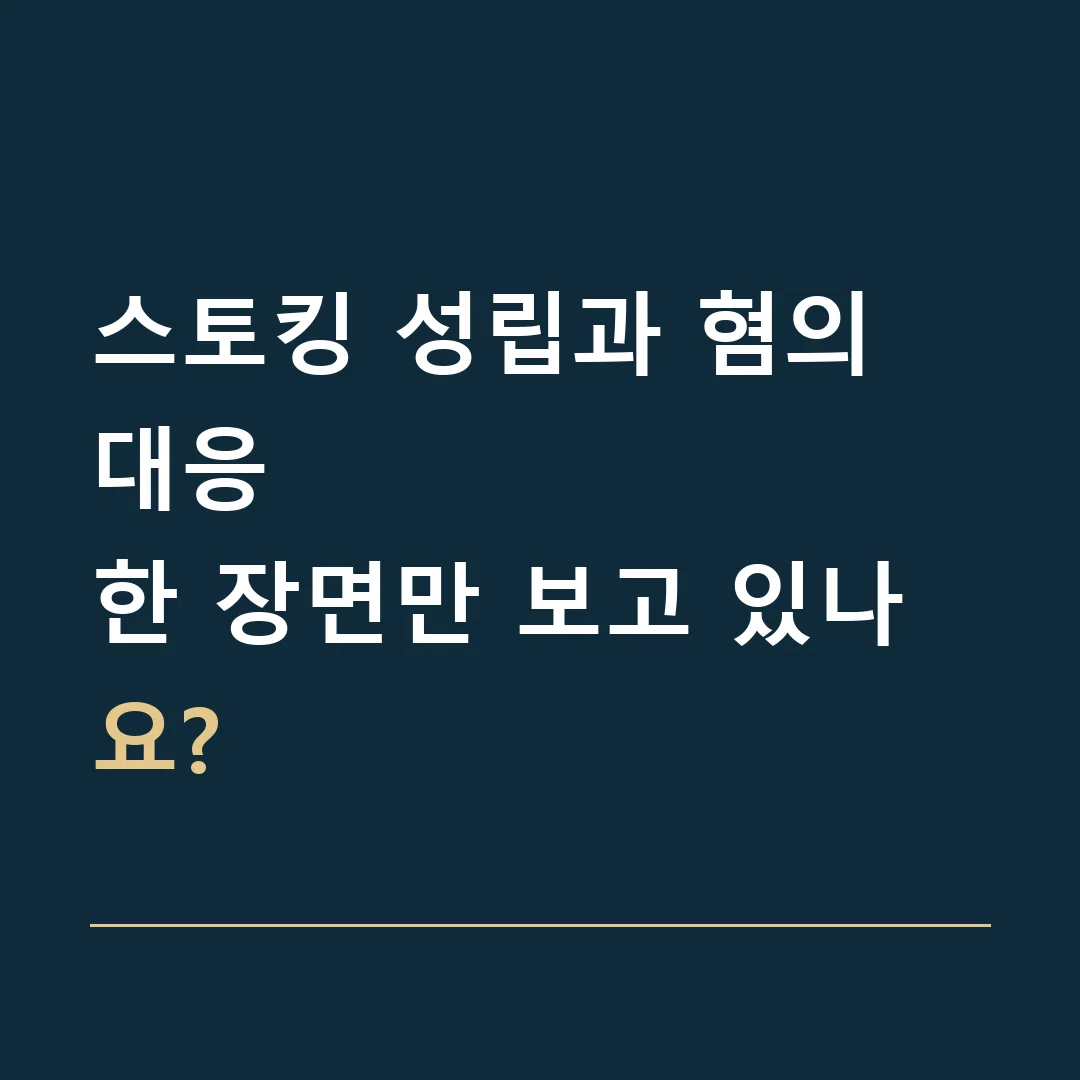 스토킹 성립과 혐의 대응 · 한 장면만 보고 있나요?