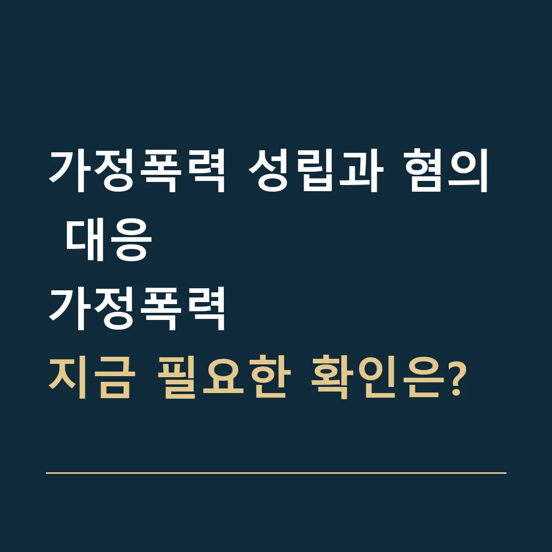 가정폭력 성립과 혐의 대응 · 가정폭력
지금 필요한 확인은?