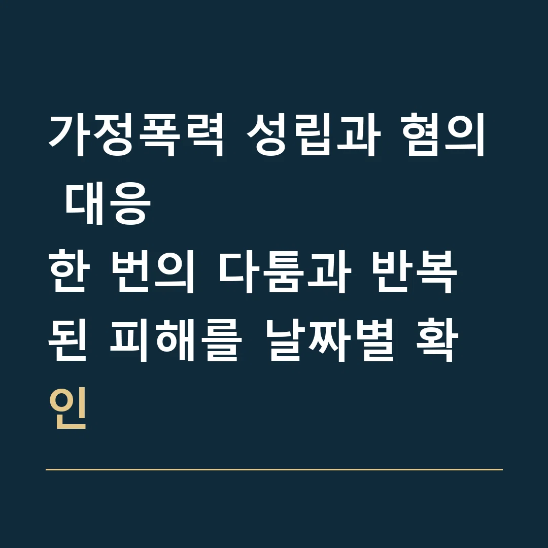 가정폭력 성립과 혐의 대응 · 한 번의 다툼과 반복된 피해를 날짜별 확인