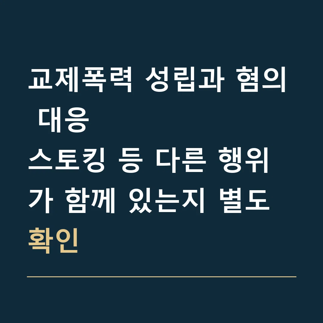 교제폭력 성립과 혐의 대응 · 스토킹 등 다른 행위가 함께 있는지 별도 확인