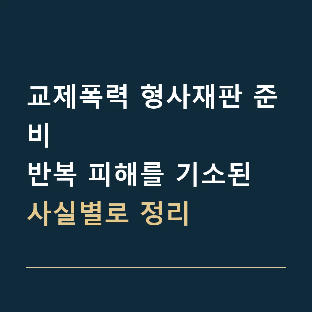 교제폭력 형사재판 준비 · 반복 피해를 기소된 사실별로 정리