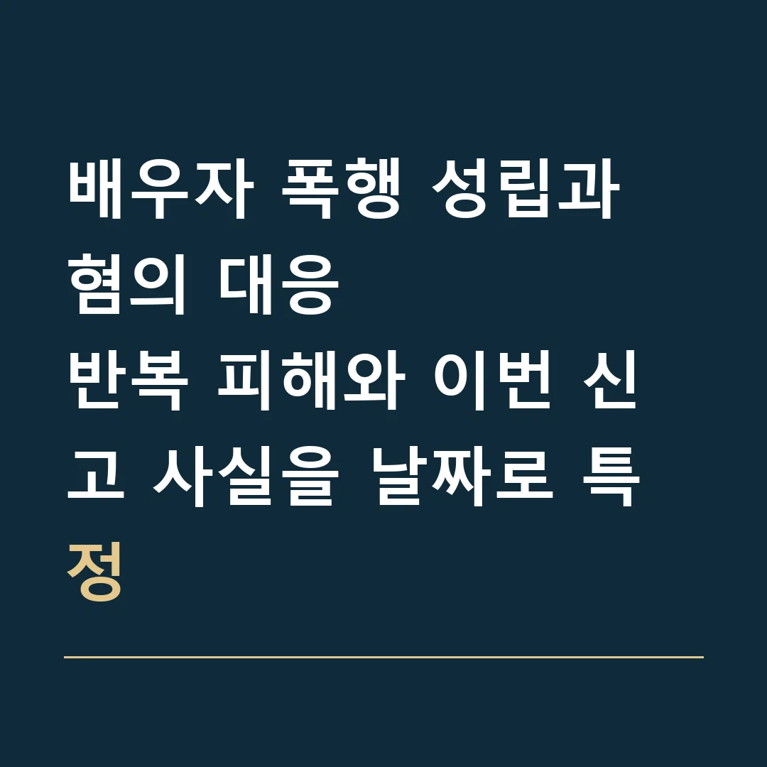 배우자 폭행 성립과 혐의 대응 · 반복 피해와 이번 신고 사실을 날짜로 특정