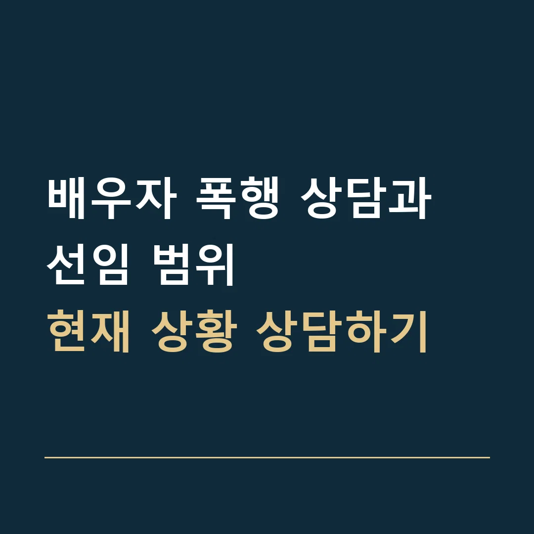배우자 폭행 상담과 선임 범위 · 현재 상황 상담하기