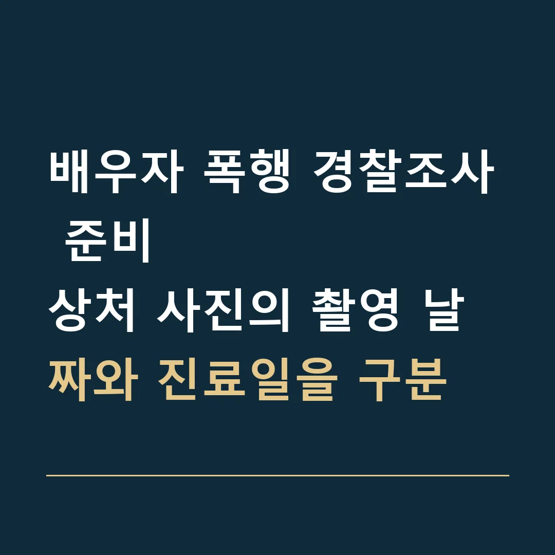 배우자 폭행 경찰조사 준비 · 상처 사진의 촬영 날짜와 진료일을 구분
