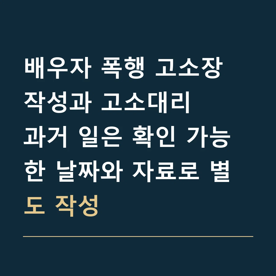 배우자 폭행 고소장 작성과 고소대리 · 과거 일은 확인 가능한 날짜와 자료로 별도 작성