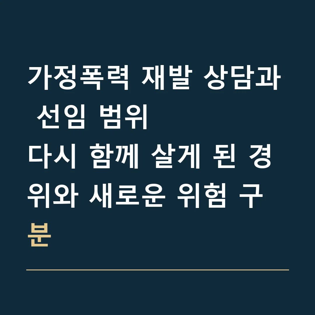 가정폭력 재발 상담과 선임 범위 · 다시 함께 살게 된 경위와 새로운 위험 구분