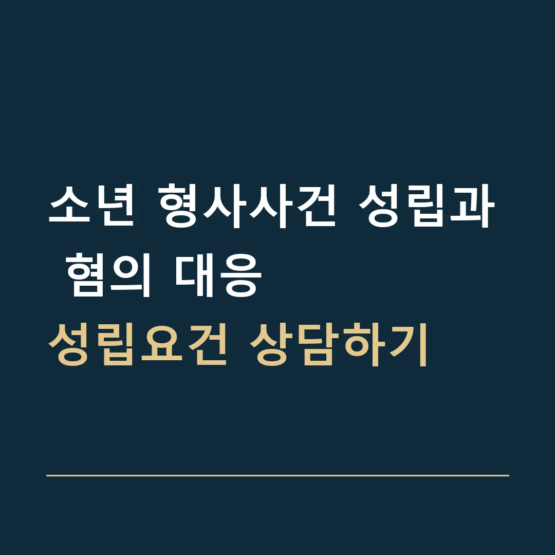 소년 형사사건 성립과 혐의 대응 · 성립요건 상담하기