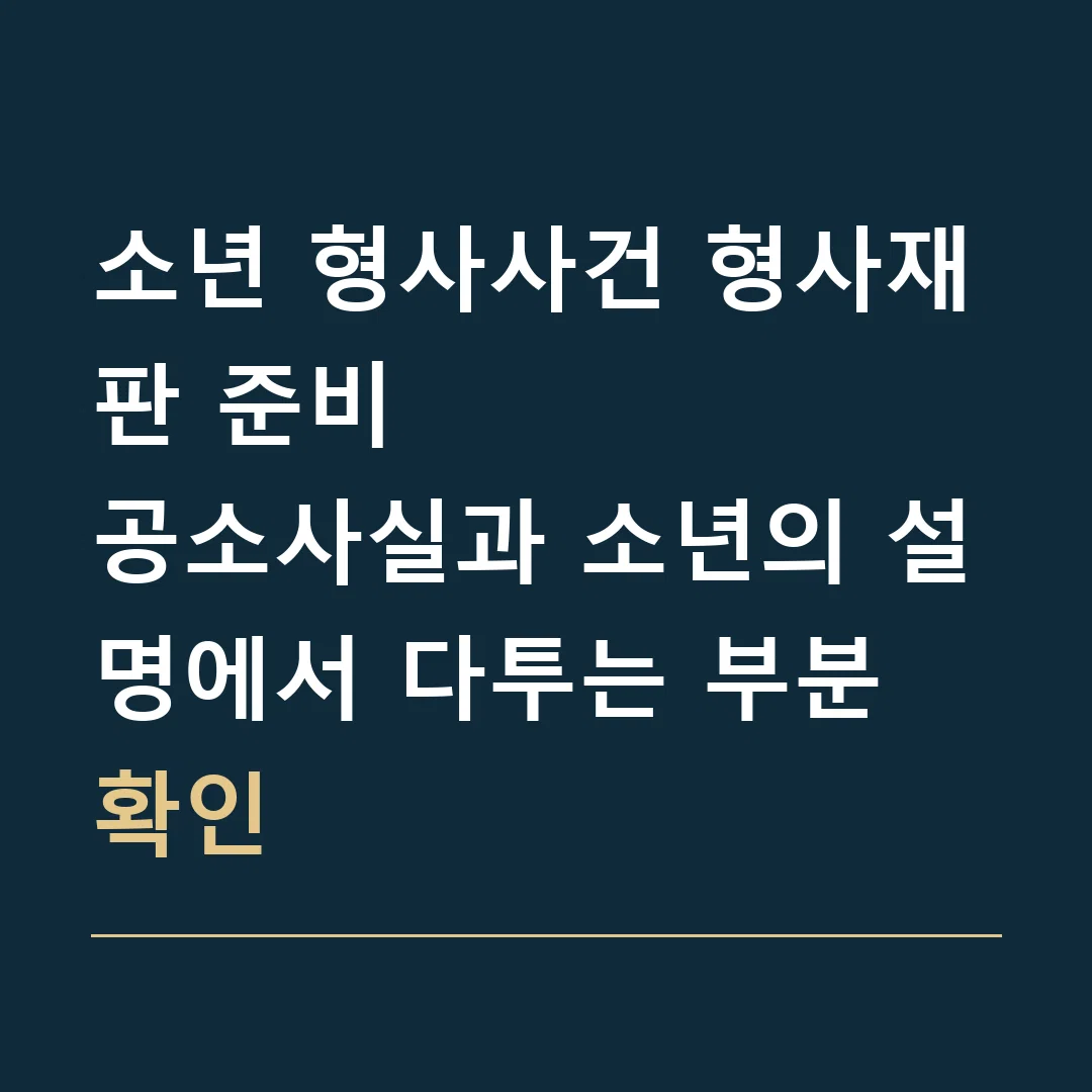 소년 형사사건 형사재판 준비 · 공소사실과 소년의 설명에서 다투는 부분 확인