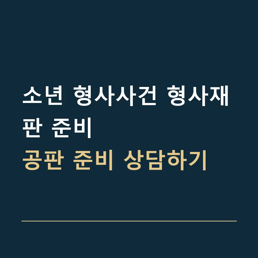 소년 형사사건 형사재판 준비 · 공판 준비 상담하기