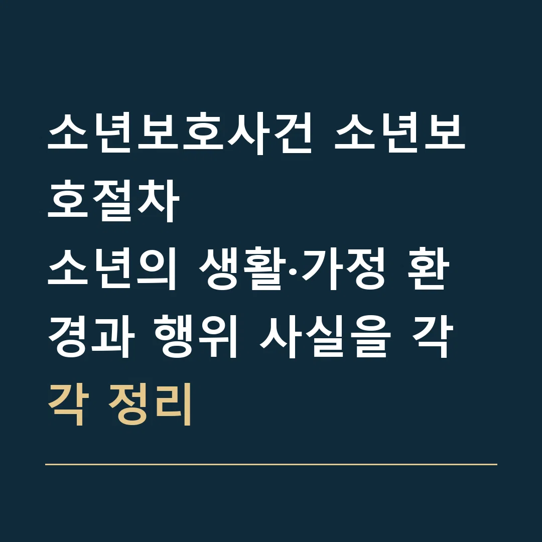 소년보호사건 소년보호절차 · 소년의 생활·가정 환경과 행위 사실을 각각 정리