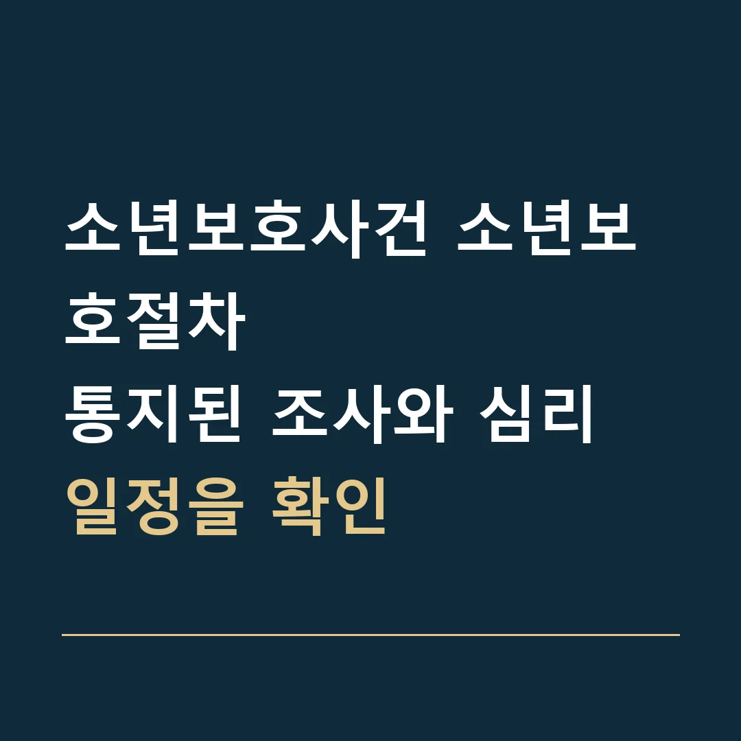 소년보호사건 소년보호절차 · 통지된 조사와 심리 일정을 확인