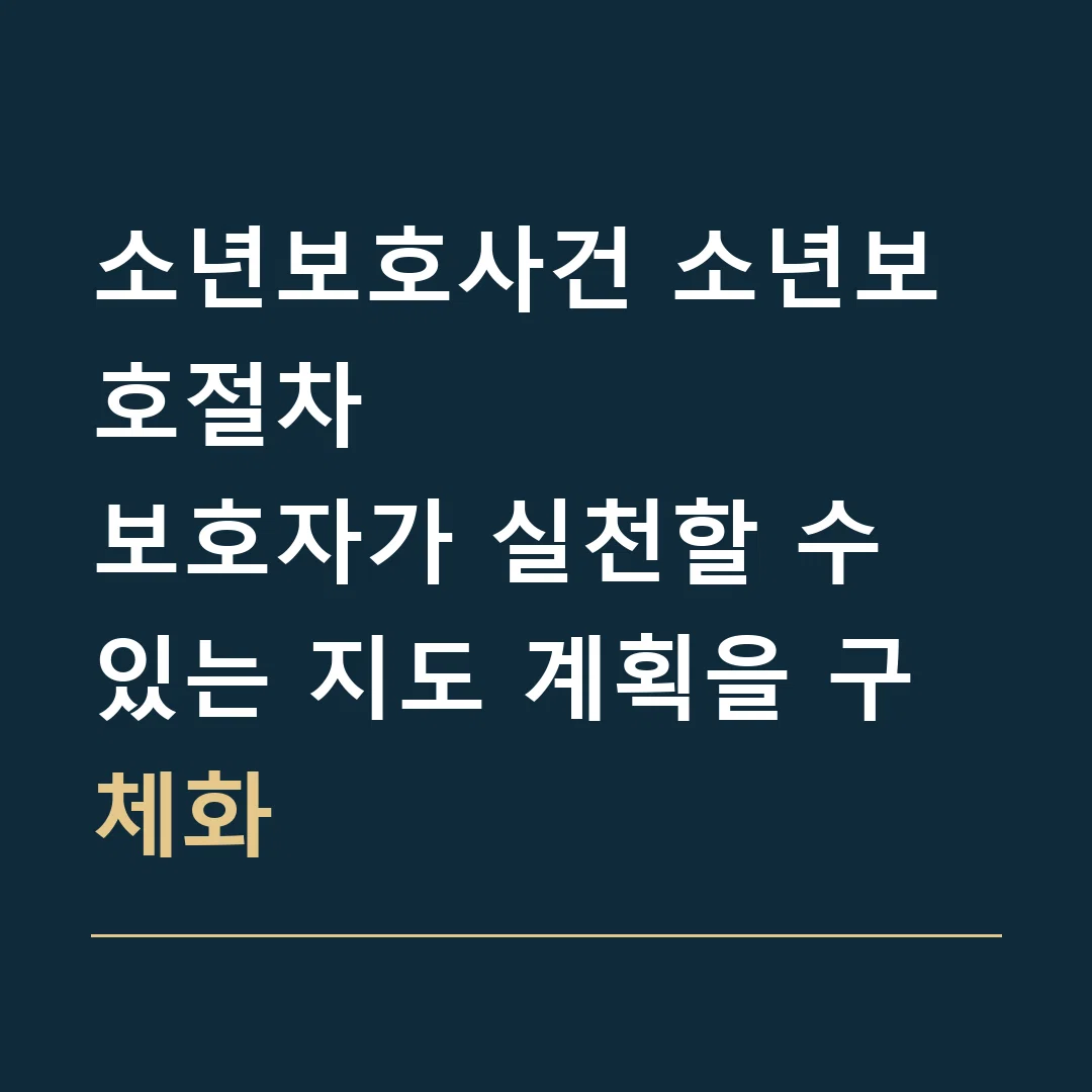 소년보호사건 소년보호절차 · 보호자가 실천할 수 있는 지도 계획을 구체화
