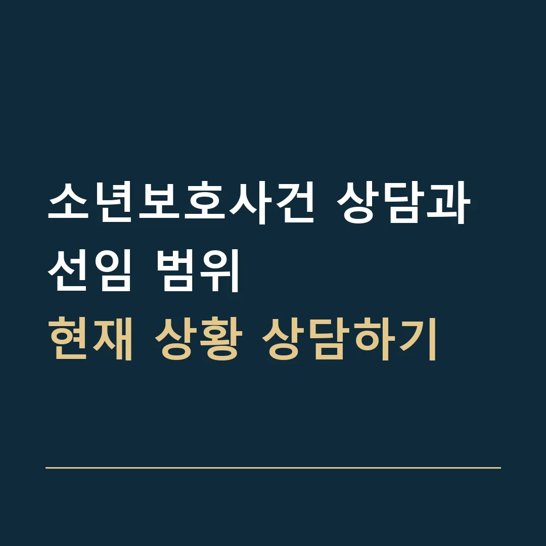 소년보호사건 상담과 선임 범위 · 현재 상황 상담하기