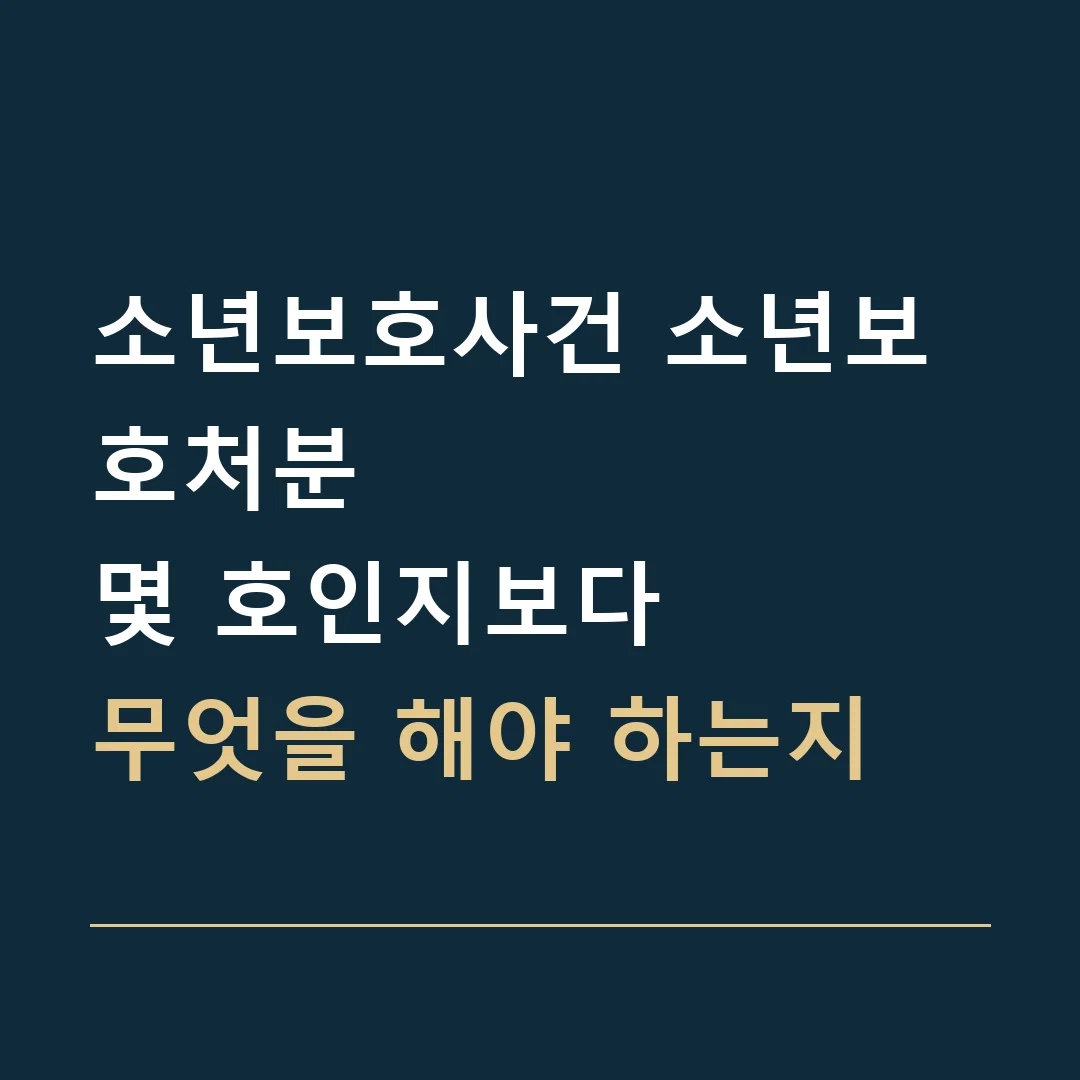 소년보호사건 소년보호처분 · 몇 호인지보다
무엇을 해야 하는지