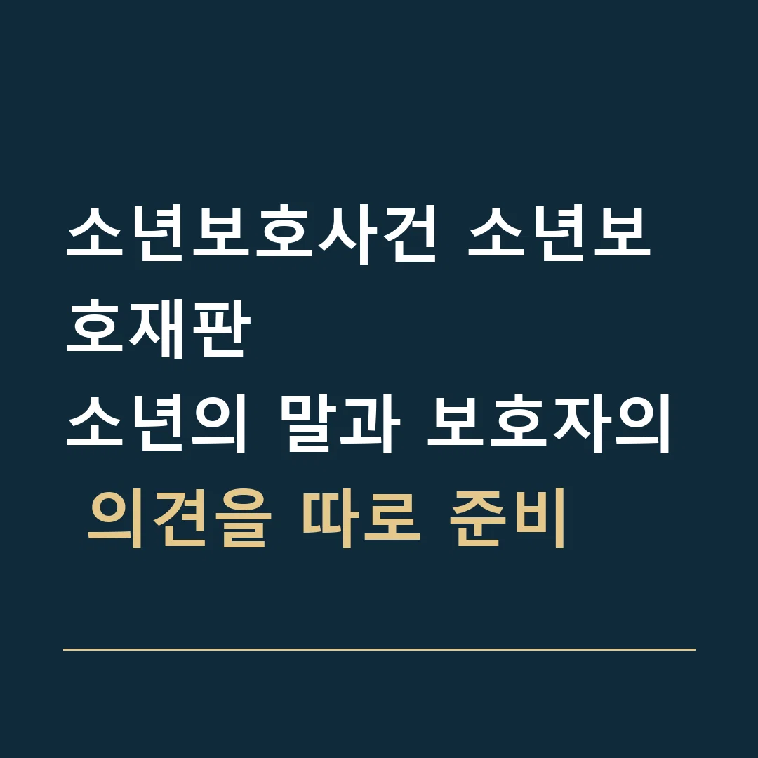 소년보호사건 소년보호재판 · 소년의 말과 보호자의 의견을 따로 준비