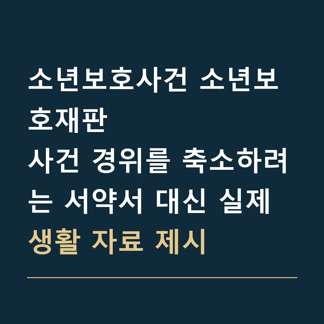 소년보호사건 소년보호재판 · 사건 경위를 축소하려는 서약서 대신 실제 생활 자료 제시