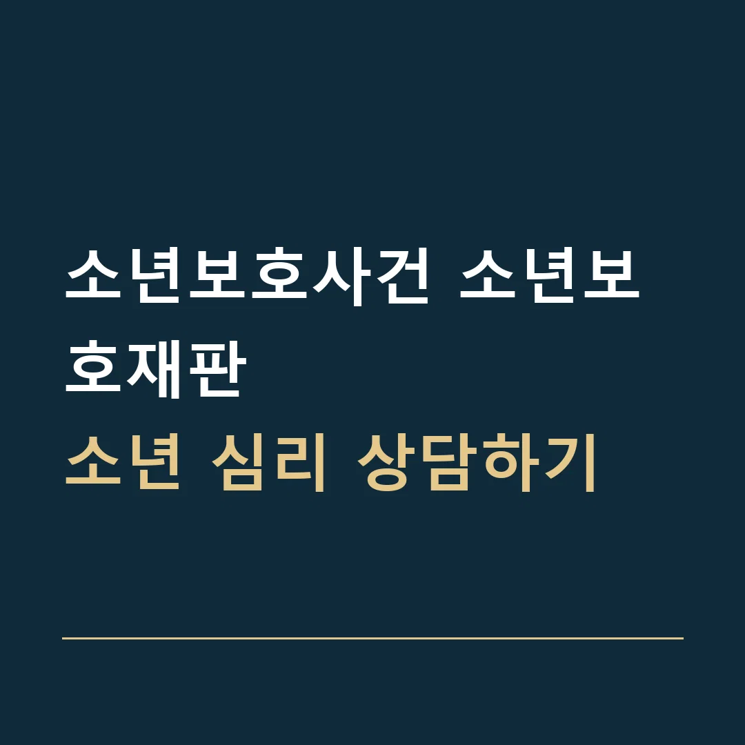 소년보호사건 소년보호재판 · 소년 심리 상담하기