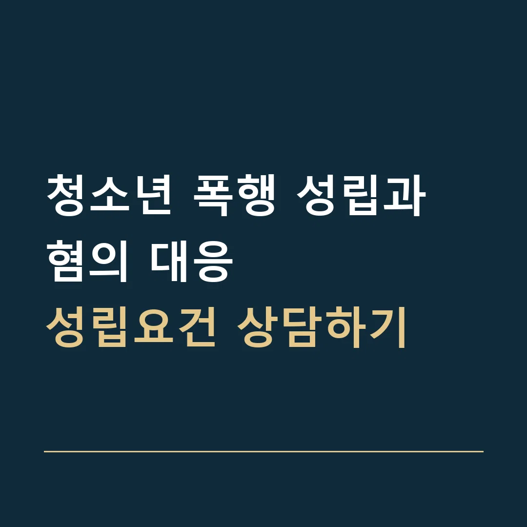 청소년 폭행 성립과 혐의 대응 · 성립요건 상담하기