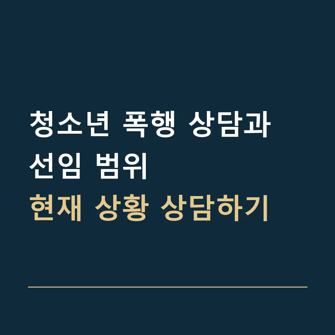 청소년 폭행 상담과 선임 범위 · 현재 상황 상담하기