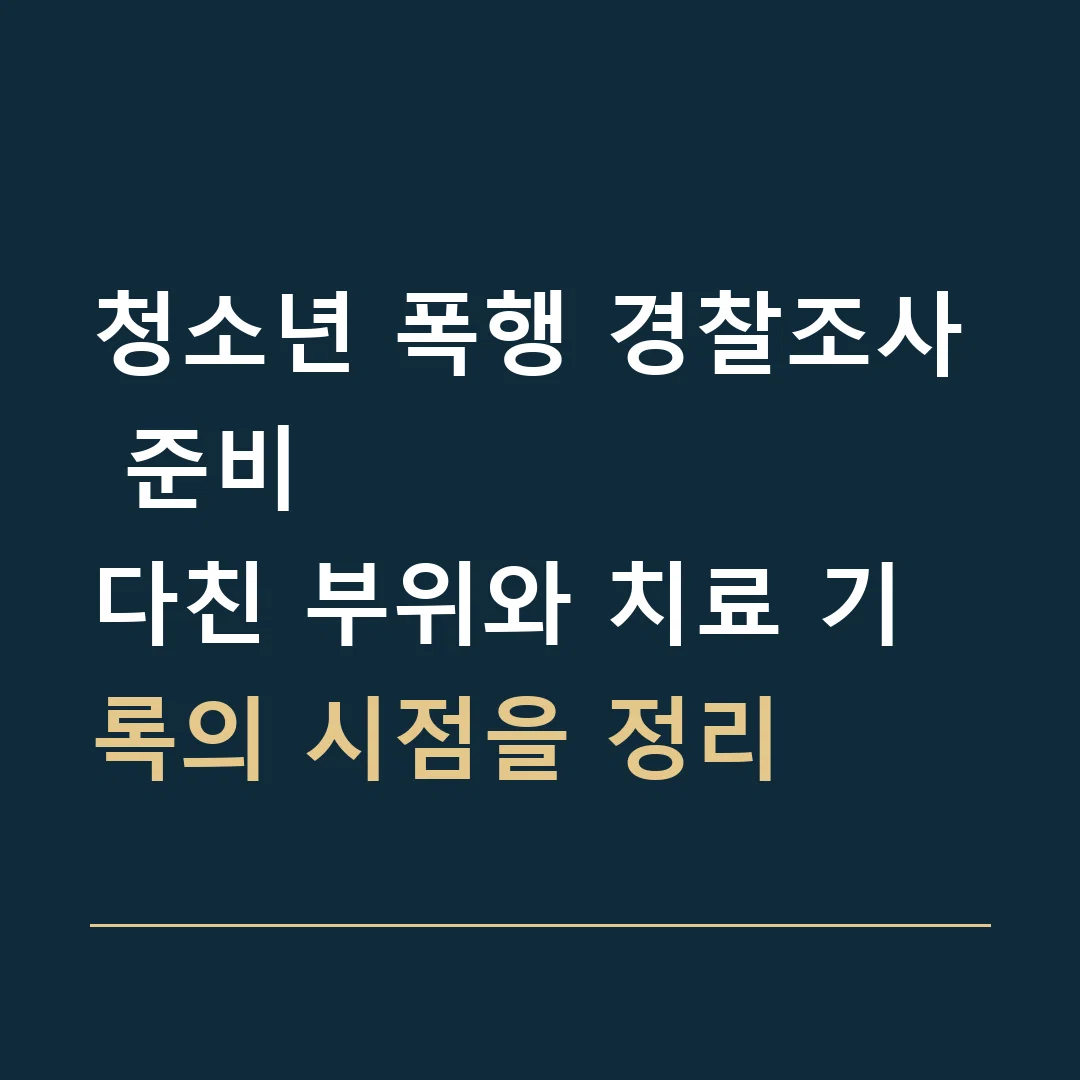 청소년 폭행 경찰조사 준비 · 다친 부위와 치료 기록의 시점을 정리