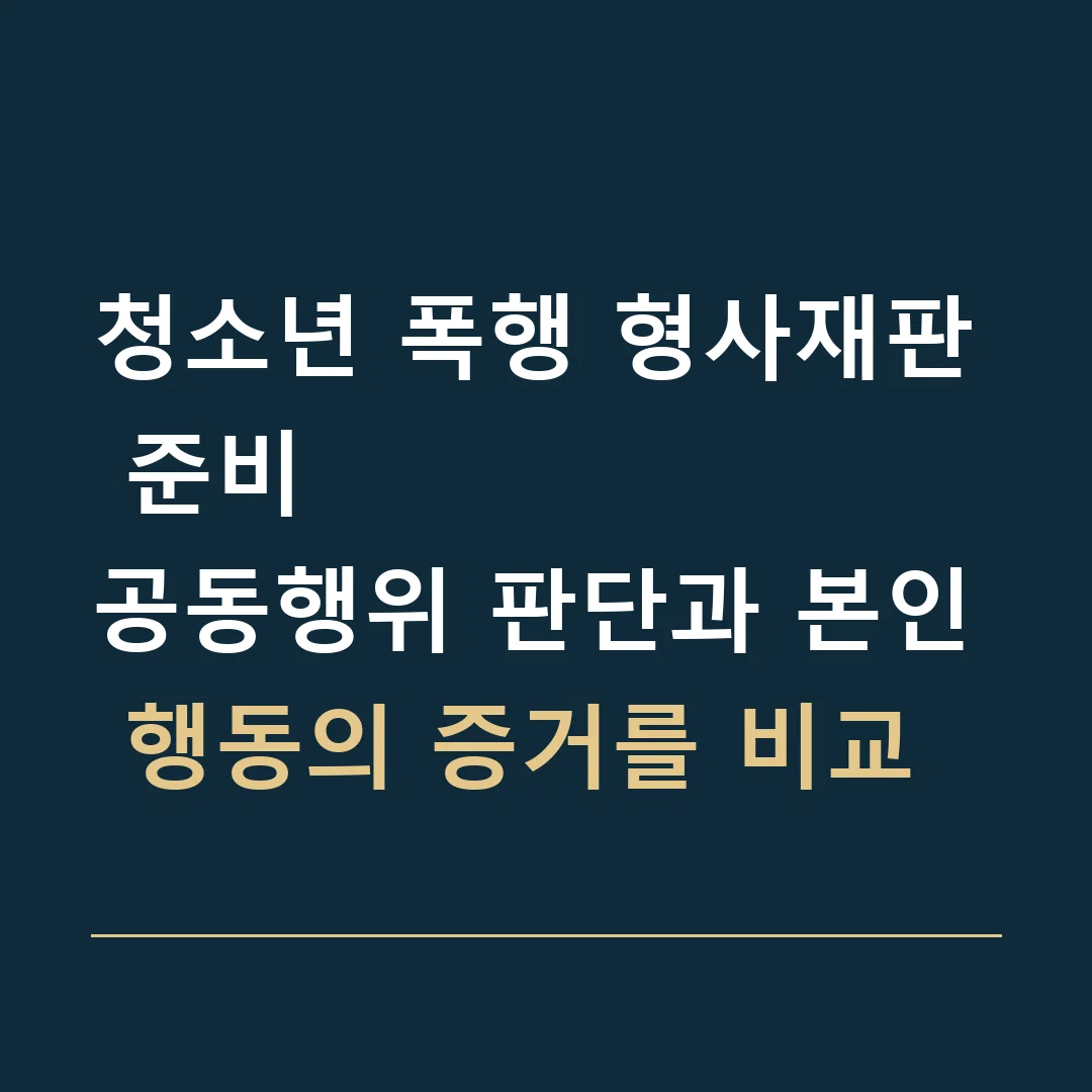 청소년 폭행 형사재판 준비 · 공동행위 판단과 본인 행동의 증거를 비교