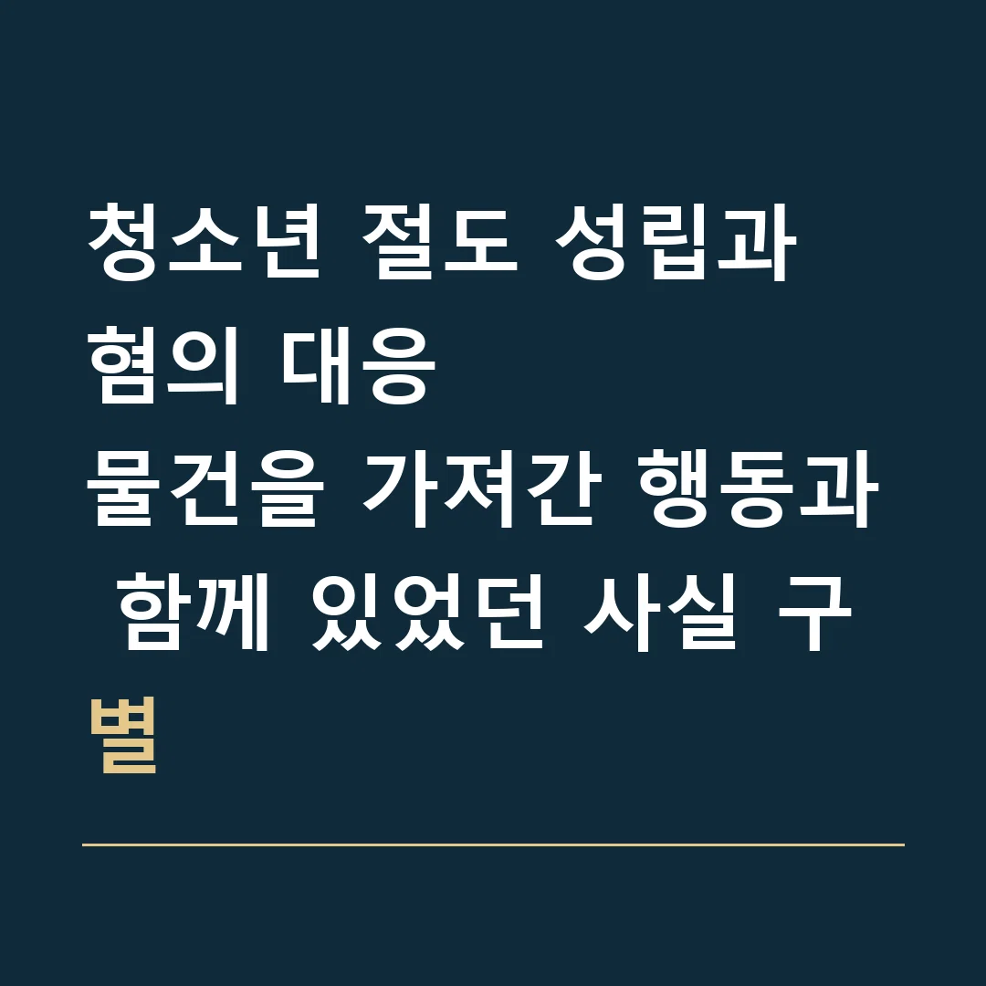 청소년 절도 성립과 혐의 대응 · 물건을 가져간 행동과 함께 있었던 사실 구별