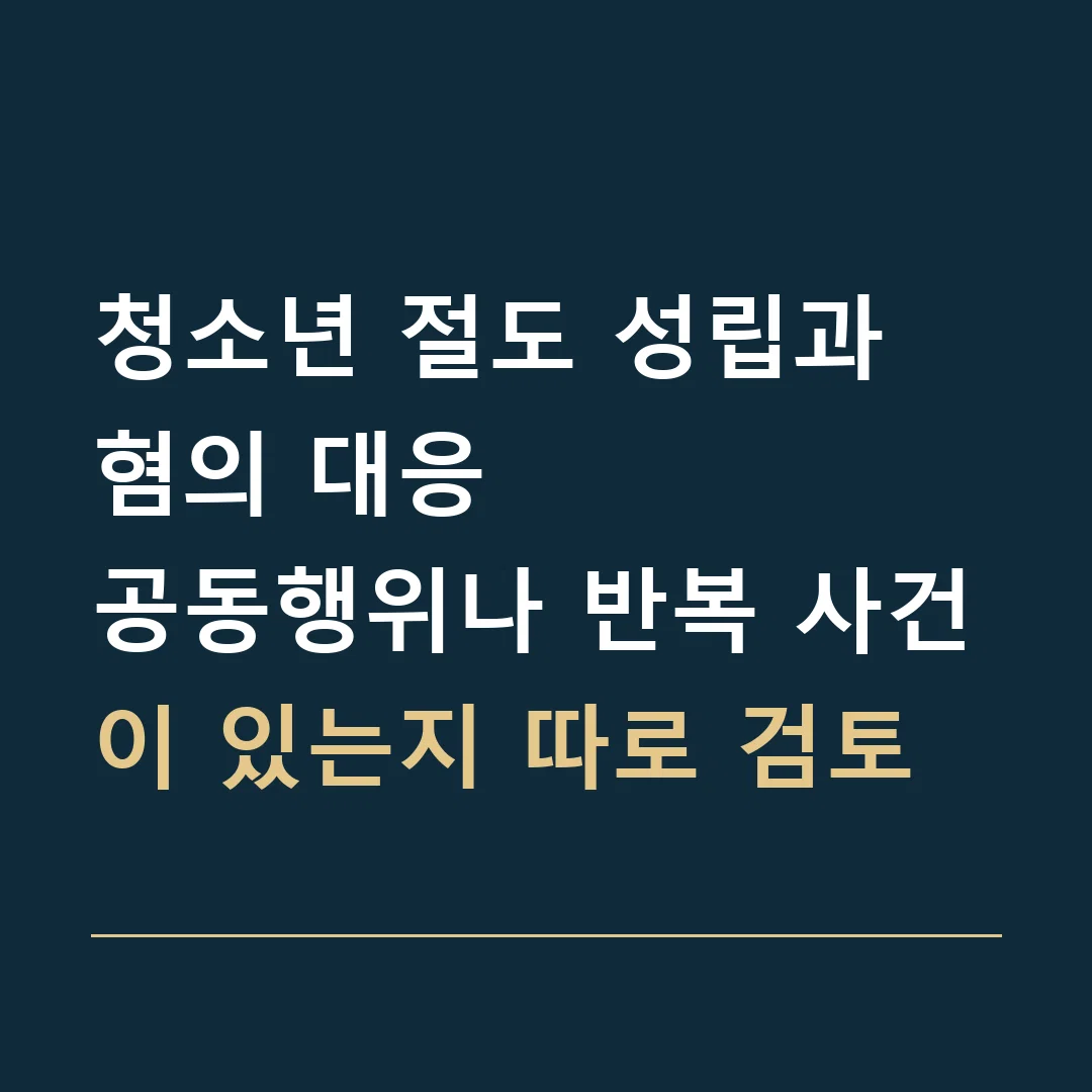 청소년 절도 성립과 혐의 대응 · 공동행위나 반복 사건이 있는지 따로 검토