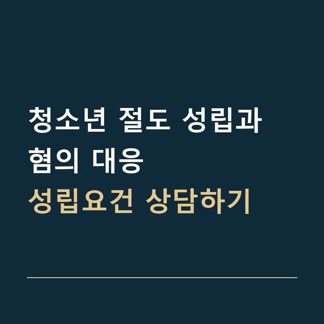 청소년 절도 성립과 혐의 대응 · 성립요건 상담하기