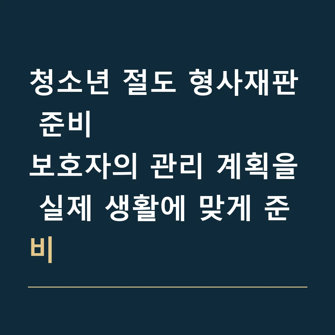 청소년 절도 형사재판 준비 · 보호자의 관리 계획을 실제 생활에 맞게 준비