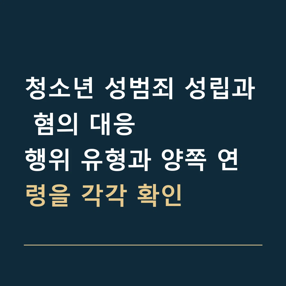 청소년 성범죄 성립과 혐의 대응 · 행위 유형과 양쪽 연령을 각각 확인