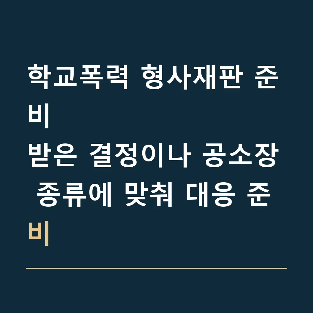 학교폭력 형사재판 준비 · 받은 결정이나 공소장 종류에 맞춰 대응 준비