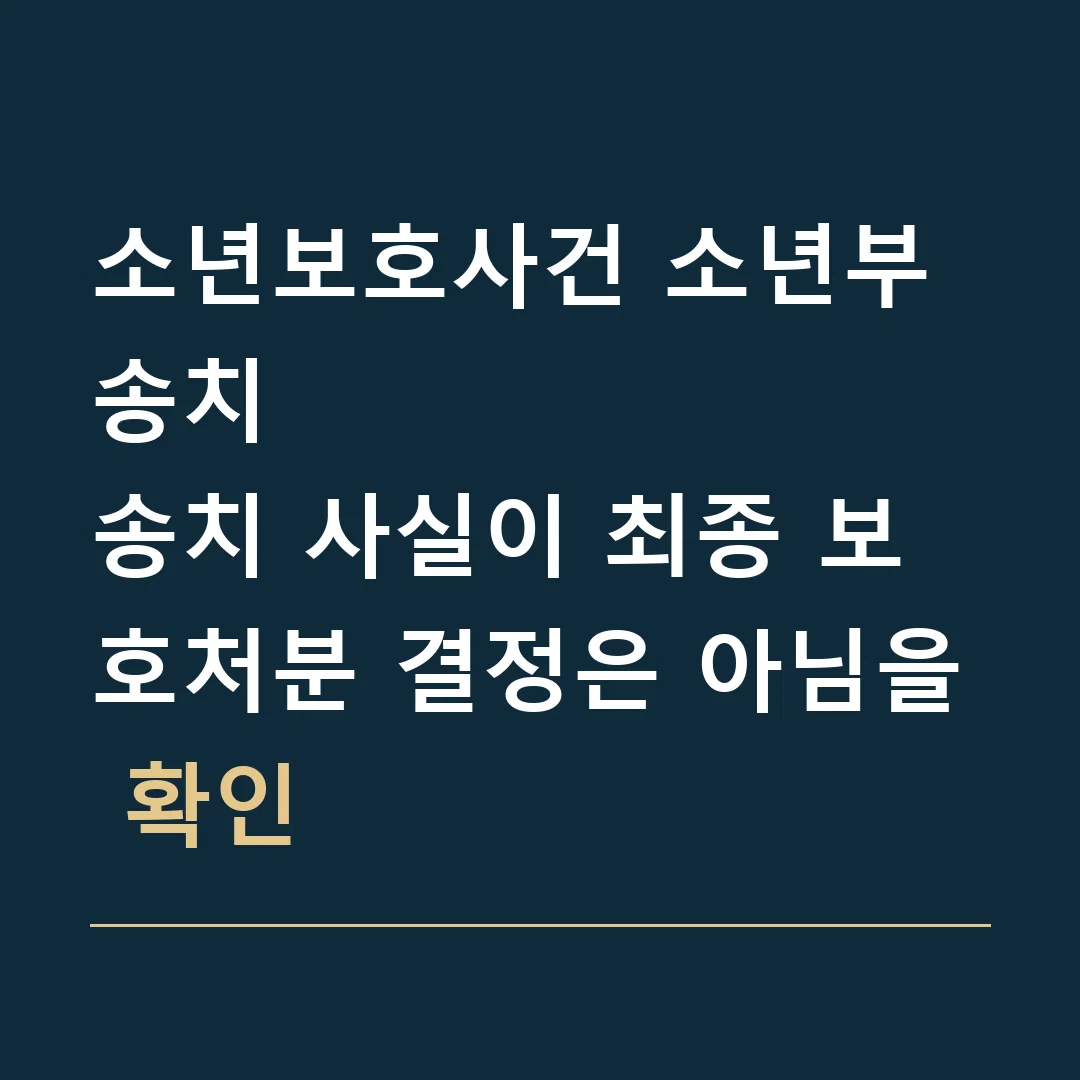 소년보호사건 소년부 송치 · 송치 사실이 최종 보호처분 결정은 아님을 확인