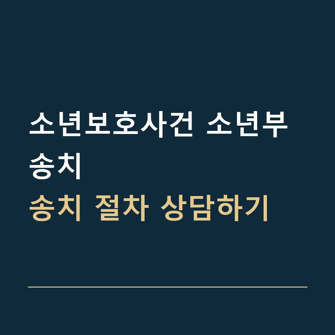 소년보호사건 소년부 송치 · 송치 절차 상담하기