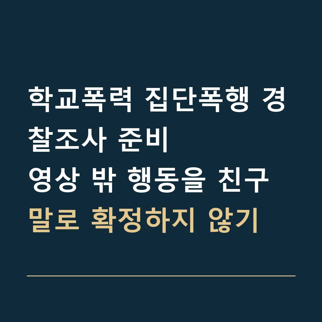 학교폭력 집단폭행 경찰조사 준비 · 영상 밖 행동을 친구 말로 확정하지 않기