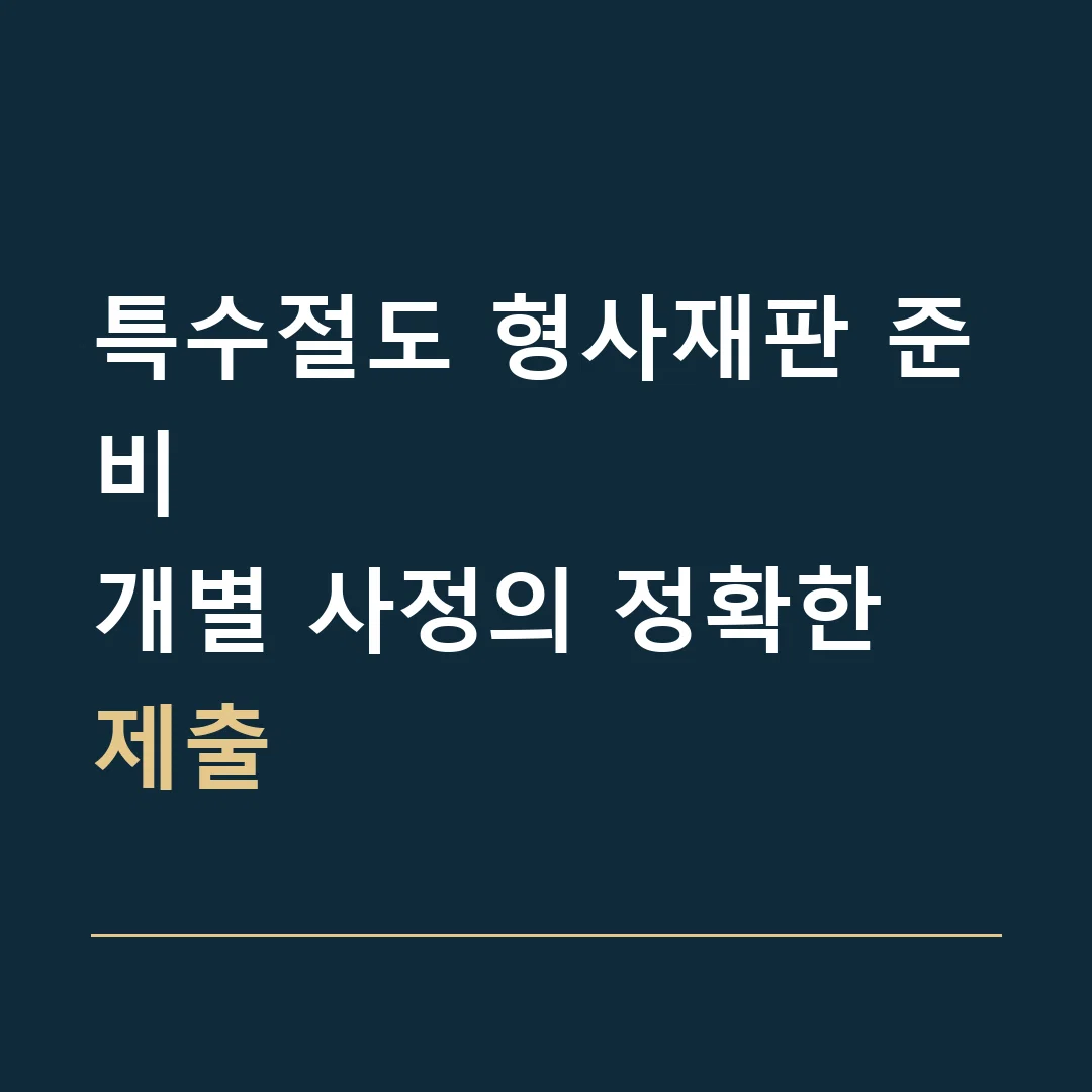 특수절도 형사재판 준비 · 개별 사정의 정확한 제출
