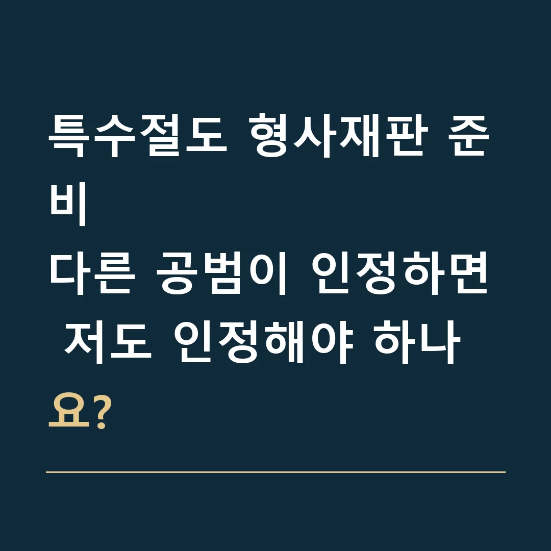 특수절도 형사재판 준비 · 다른 공범이 인정하면 저도 인정해야 하나요?
