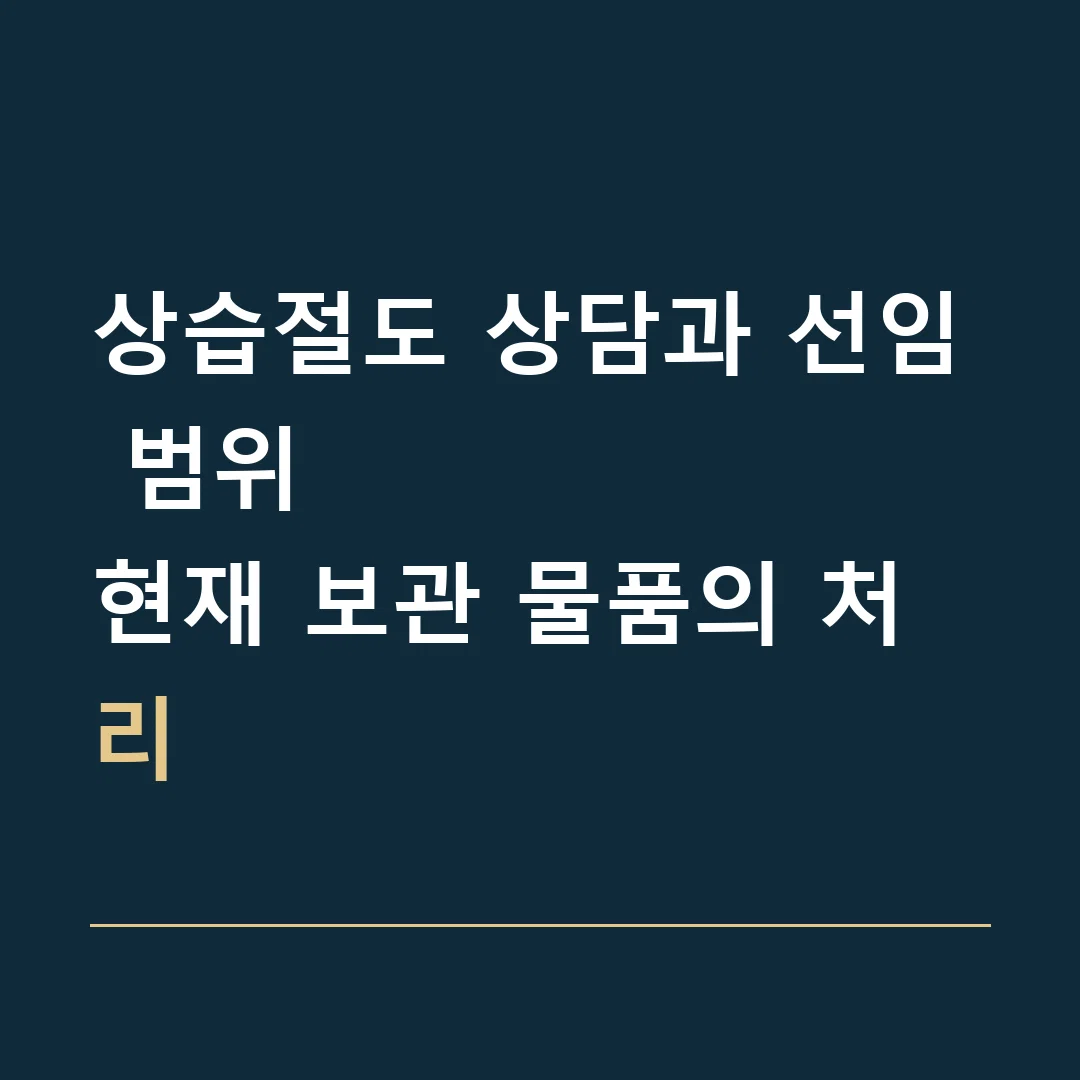 상습절도 상담과 선임 범위 · 현재 보관 물품의 처리