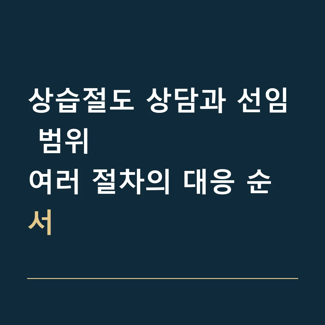 상습절도 상담과 선임 범위 · 여러 절차의 대응 순서