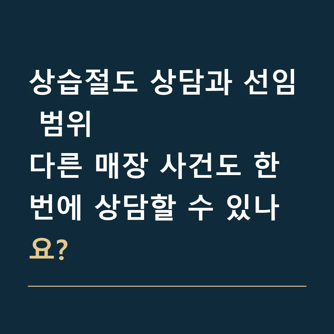 상습절도 상담과 선임 범위 · 다른 매장 사건도 한 번에 상담할 수 있나요?