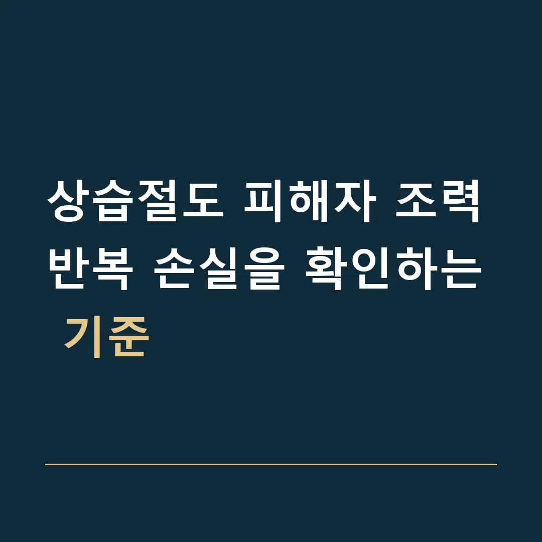 상습절도 피해자 조력 · 반복 손실을 확인하는 기준