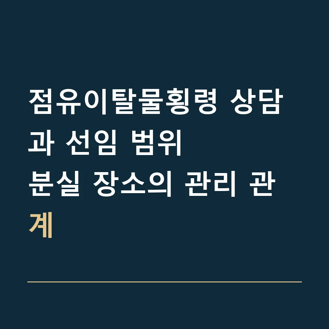 점유이탈물횡령 상담과 선임 범위 · 분실 장소의 관리 관계