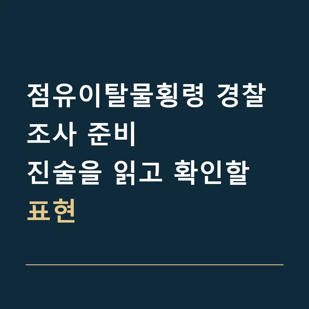 점유이탈물횡령 경찰조사 준비 · 진술을 읽고 확인할 표현